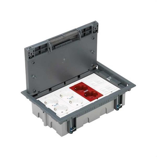 SIMON 52006401-030 Kit caja de suelo SIMON 500 CIMA SAI con 4 módulos+2 bases dobles schuko blanco