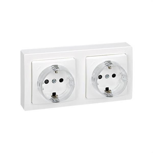 SIMON 73433-50 Enchufe precableado SIMON 73 LOFT 2P+TT lateral blanco