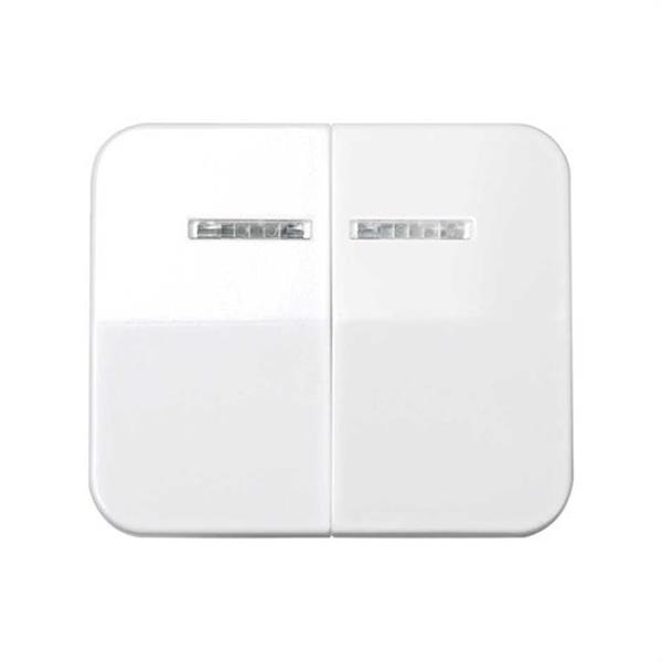 SIMON 75025-30 Tecla SIMON 75 doble para pulsadores conmutados luminosos blanco nieve