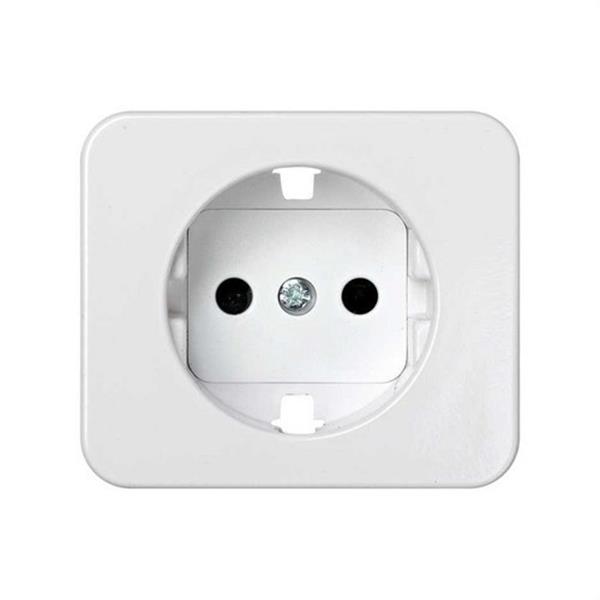 SIMON 75041-60 Tapa enchufe SIMON 75 2P+TT lateral schuko+seguridad blanco nieve
