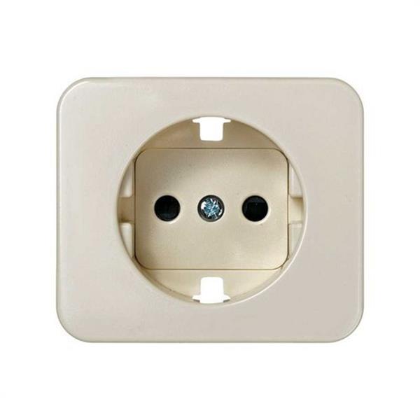 SIMON 75041-61 Tapa enchufe SIMON 75 2P+TT lateral schuko+seguridad marfil