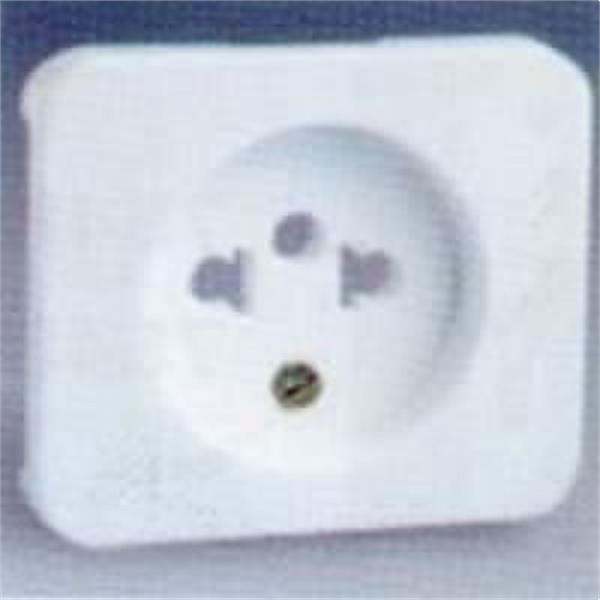 SIMON 75046-35 TAPA ENCHUFE MIXTA 2 POLOS CON TOMA TIERRA SERIE 75 GRIS