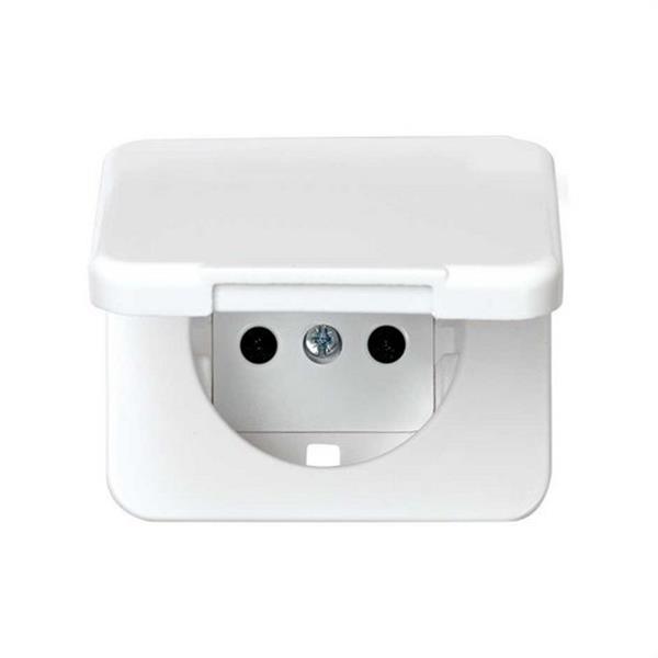 SIMON 75090-60 Tapa articulada SIMON 75 para base enchufe 2P+TT lateral blanco nieve