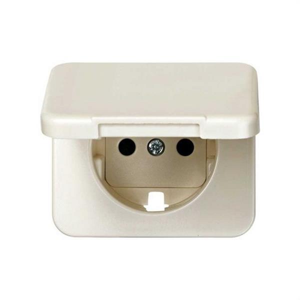 SIMON 75090-61 Tapa articulada SIMON 75 para base enchufe 2P+TT lateral marfil