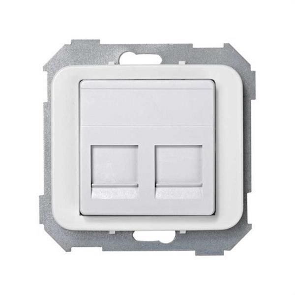 SIMON 75589-60 Tapa informática universal SIMON 75 con 2 conectores blanco