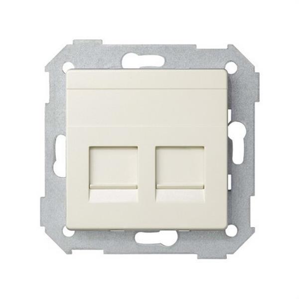 SIMON 82006-31 Tapa informática universal SIMON 82 con 2 conectores RJ45 marfil