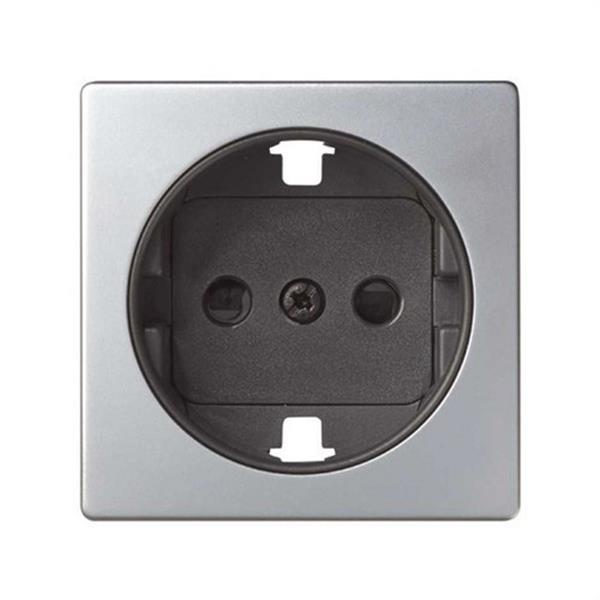 SIMON 82041-33 Tapa enchufe SIMON 82 2P+TT lateral+seguridad aluminio