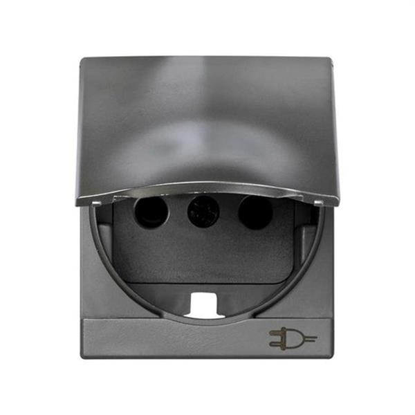 SIMON 82090-53 Tapa articulada enchufe SIMON 82 CENTRALIZACIONES 2P schuko con seguridad aluminio