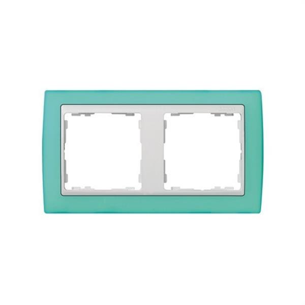 SIMON 82623-65 Marco SIMON 82 con 2 elementos verde traslucido/zócalo blanco