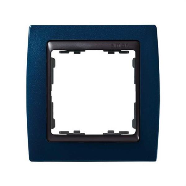 SIMON 82814-64 Marco SIMON 82 con 1 elemento azul metálico/zócalo grafito