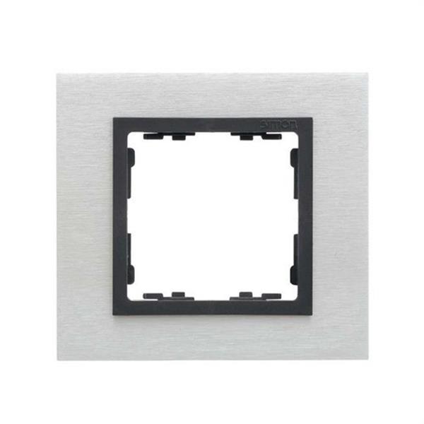 SIMON 82817-31 Marco SIMON 82 con 1 elemento nature acero inoxidable mate con interior grafito