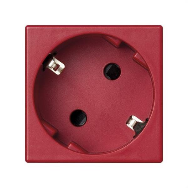 SIMON K01/6 Base SIMON K45 schuko con embornamiento por tornillo y obturador de protección rojo