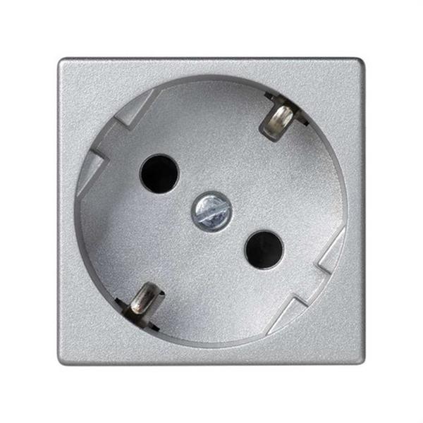 SIMON K01/8 Base SIMON K45 schuko con embornamiento por tornillo y obturador de protección aluminio