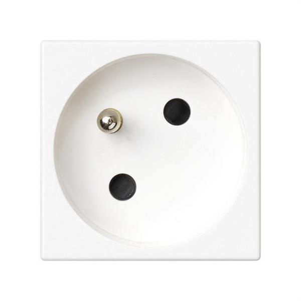 SIMON K02/9 Base enchufe francesa embornamiento tornillo protección blanco nieve