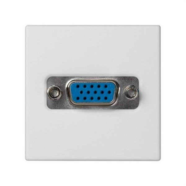 SIMON K100B/9 Placa SIMON K45 1/2 mecanismo con 1 conector VGA HD15 H conexión a tornillo blanco nieve
