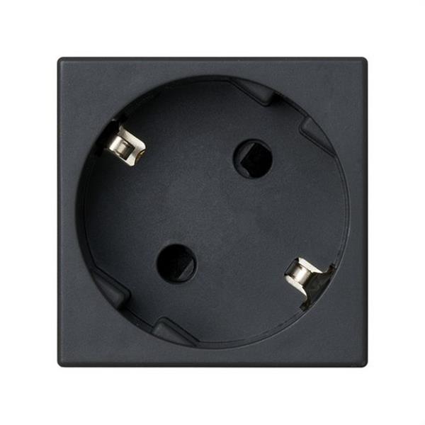 SIMON K11/14 Base SIMON K45 schuko con embornamiento rápido y obturador de protección gris grafito