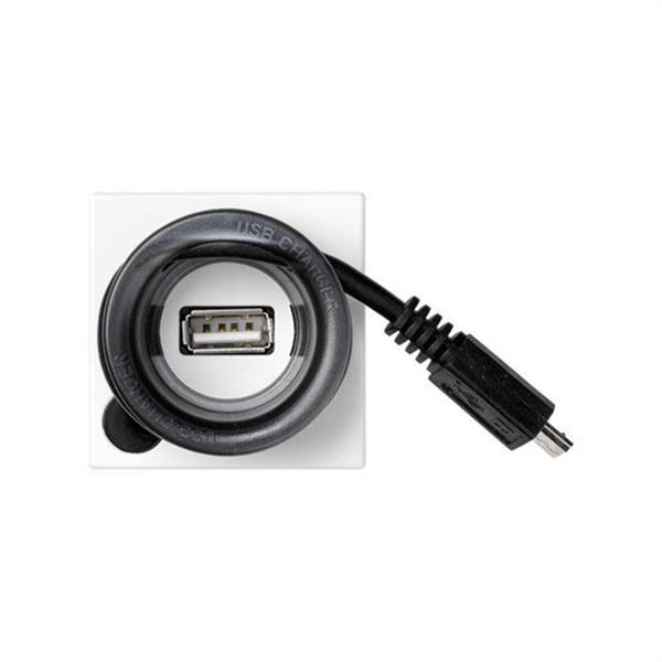 SIMON K126A/9 Cargador SIMON K45 USB/latiguillo micro USB 5V CC blanco nieve