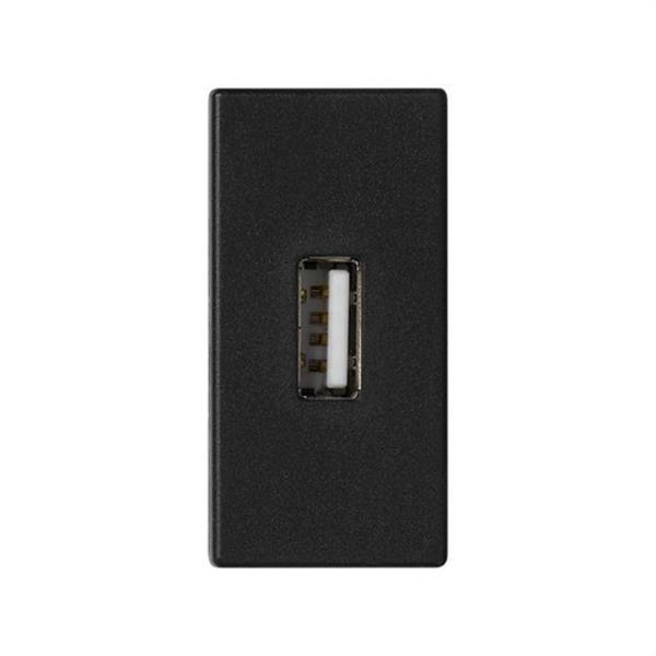 SIMON K128B/14 Placa SIMON K45 1/2 mecanismo con 1 conector USB tipo A gris grafito