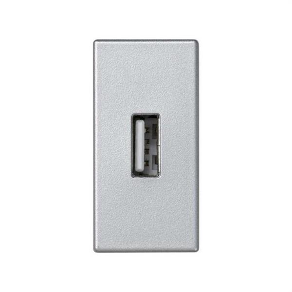 SIMON K128B/8 Placa SIMON K45 1/2 mecanismo con 1 conector USB tipo A aluminio