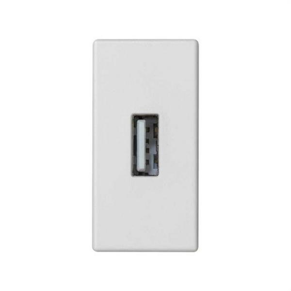 SIMON K128B/9 Placa SIMON K45 1/2 mecanismo con 1 conector USB tipo A blanco nieve