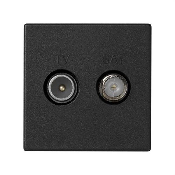 SIMON K130A/14 Placa SIMON K45 con toma TV M+SAT H CEI gris grafito