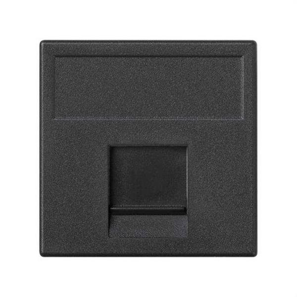 SIMON K76/14 Placa SIMON K45 V&D plana con guardapolvo para 1 conector AMP/BRAND REX/SYSTIMAX (AVAYA)/KR