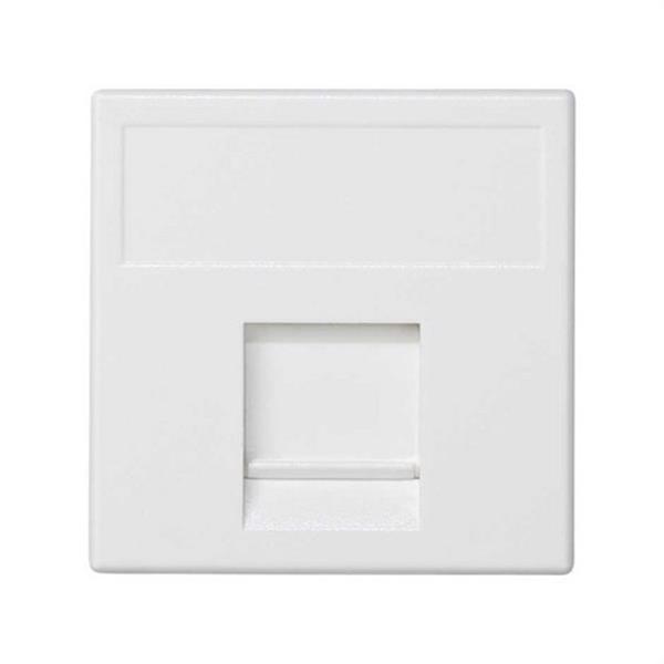 SIMON K76/9 Placa SIMON K45 V&D plana con guardapolvo para 1 conector AMP/BRAND REX/SYSTIMAX (AVAYA)/KR