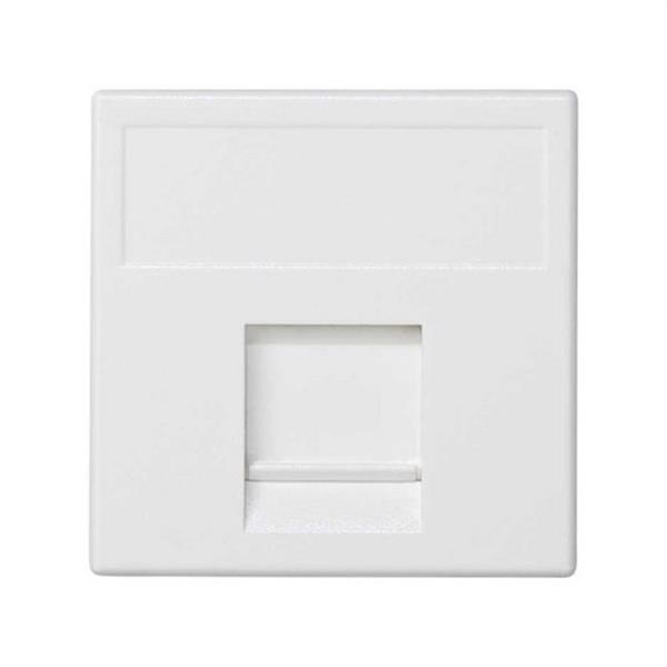 SIMON K85/9 Placa SIMON K45 V&D plana con guardapolvo para 1 conector NEXANS blanco nieve