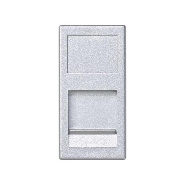 SIMON KA76/8 Placa SIMON K45 V&D plana con guardapolvo para 1 conector AMP/BRAND REX/SYSTIMAX (AVAYA)/KR
