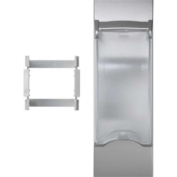 SIMON KF03/8 Placa SIMON K45 con 3 mecanismos para magnetotérmico diferencial formato DIN aluminio