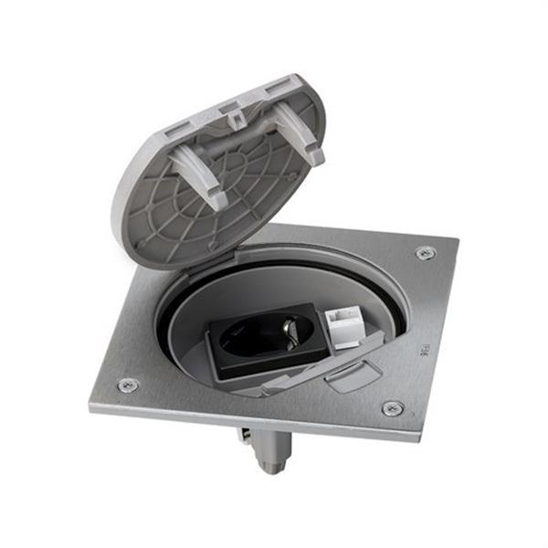 SIMON KSE15U/23/72 Unidad portamecanismo SIMON K45 schuko/RJ45 acero inoxidable