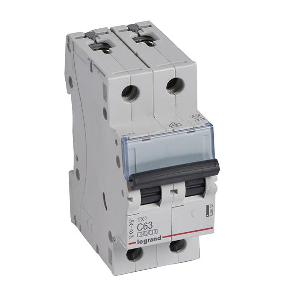 LEGRAND 403612 Magnetotérmico TX3 6KA C 2P 63A