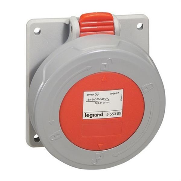 LEGRAND 555489 Base cuadrada 32A 3P + N + TT 415V IP67