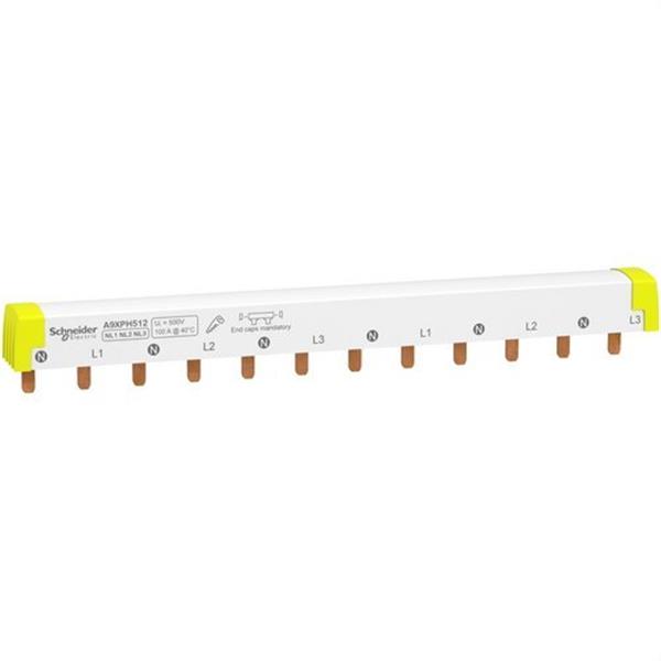 SCHNEIDER ELECTRIC A9XPH512 Peine 1P+N (L1,L2,L3) 12 módulos K60N C60
