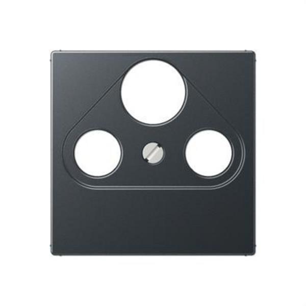 JUNG A561BFPLSATANM Placa para toma antena TV-FM-SAT antracita