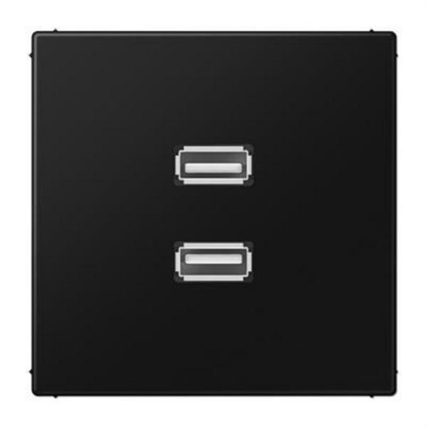 JUNG MALS1153SW Placa 2xUSB negro para Serie LS