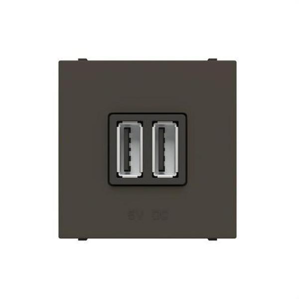 NIESSEN N2285 AN Toma cargador USB 2m 2x750mA/5V Zenit antracita