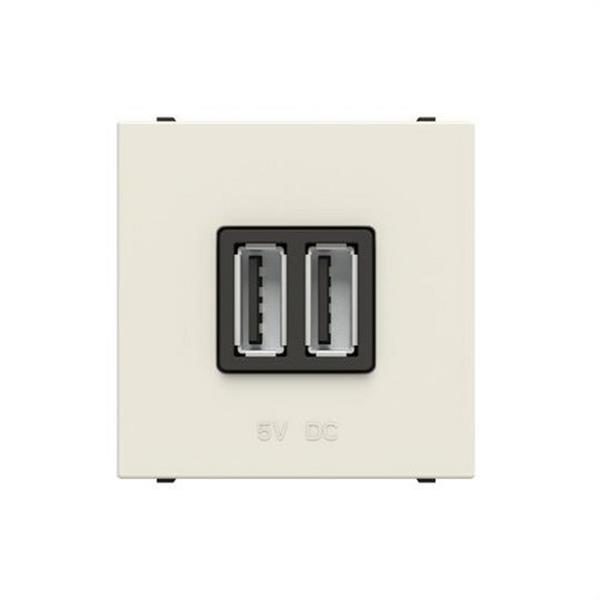 NIESSEN N2285 BL Toma cargador USB 2m 2x750mA/5V Zenit blanco