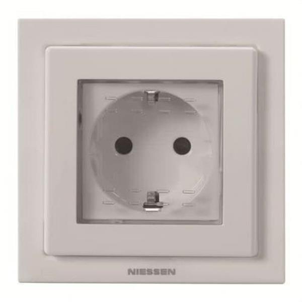 NIESSEN N3088 BL Base Schuko IP55 empotrar Zenit blanco