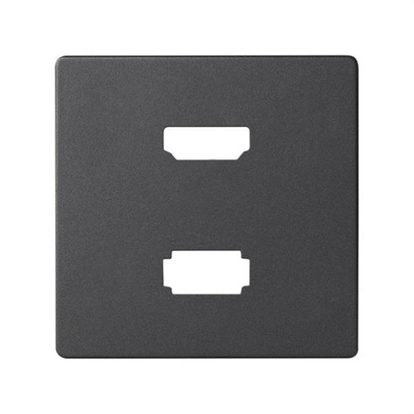 SIMON 8201095-038 Tapa SIMON 82 para conector HDMI V1.4+USB2.0 tipo-A grafito