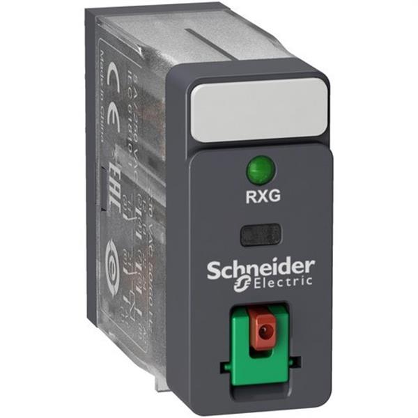 SCHNEIDER ELECTRIC RXG22B7 Relé 2 C/O 5A + botón test + LED 24V AC