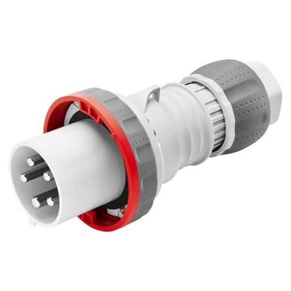 GEWISS GW61053H Clavija móvil recta HP 3P+N+T 63A 380-415V 50-60Hz 6h rojo IP66/67/68/69
