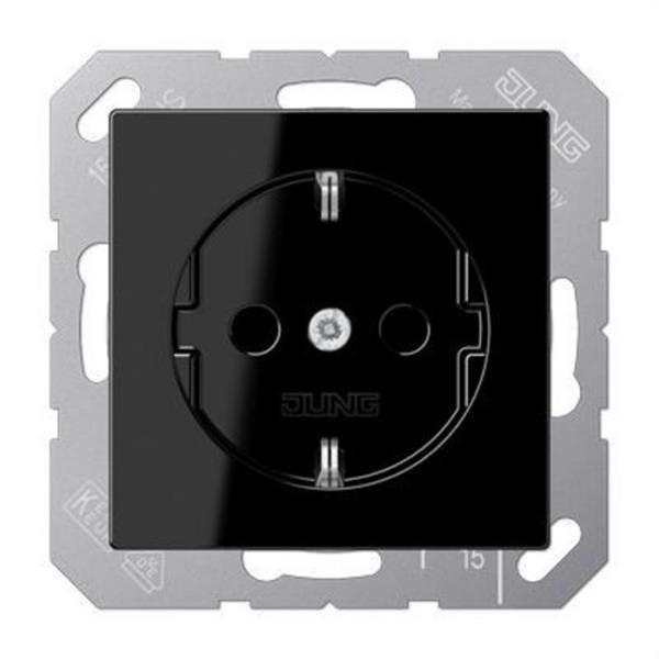 JUNG A1521KISW Base enchufe Schuko® protección niños negro