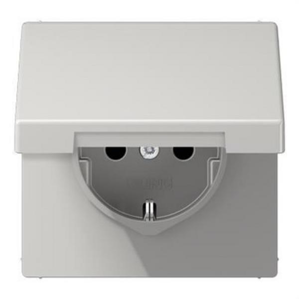 JUNG LS1521KIKLLG Base enchufe con tapa protección niños gris claro