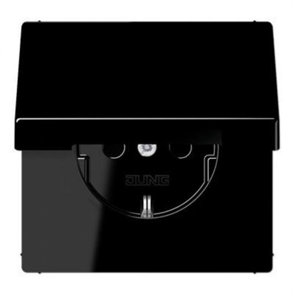JUNG LS1521KIKLSW Base enchufe con tapa protección niños negro