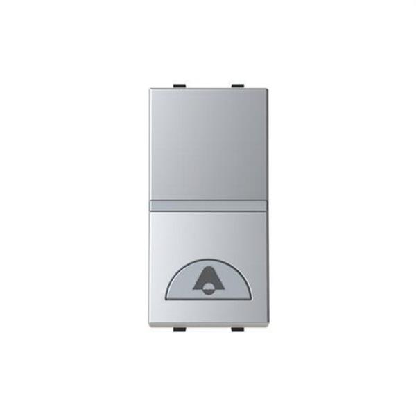 NIESSEN N2104 PL Pulsador símbolo timbre con 1 módulo Zenit plata