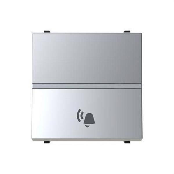 NIESSEN N2204 PL Pulsador con símbolo timbre 2 módulos Zenit plata