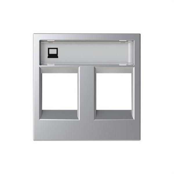 NIESSEN N2218.2 PL Tapa con ventana para 2 conectores telefonía/informática Zenit plata