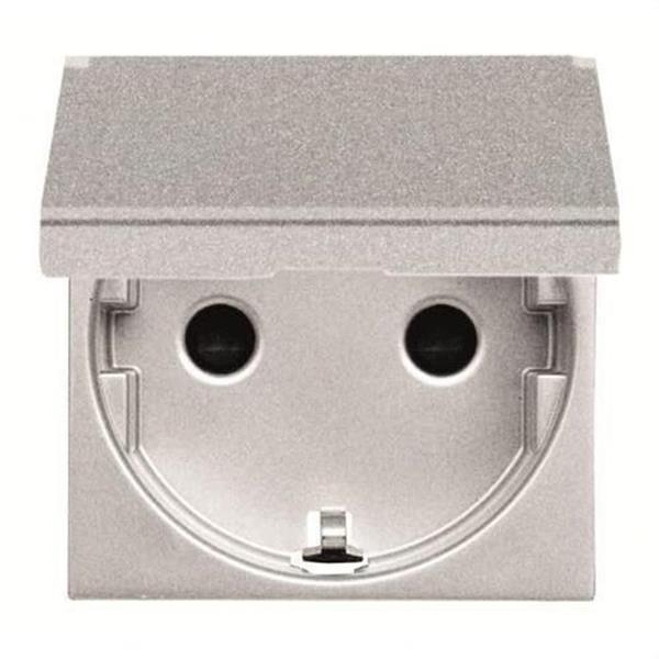 NIESSEN N2288.1 PL Base de enchufe 2P+T lateral Schuko con tapa Zenit plata