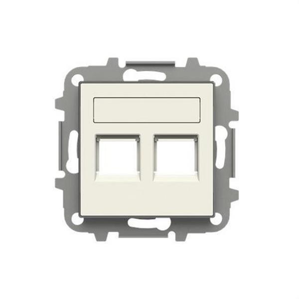 NIESSEN 8518.2 BL Tapa 2 conectores con persiana SKY blanco
